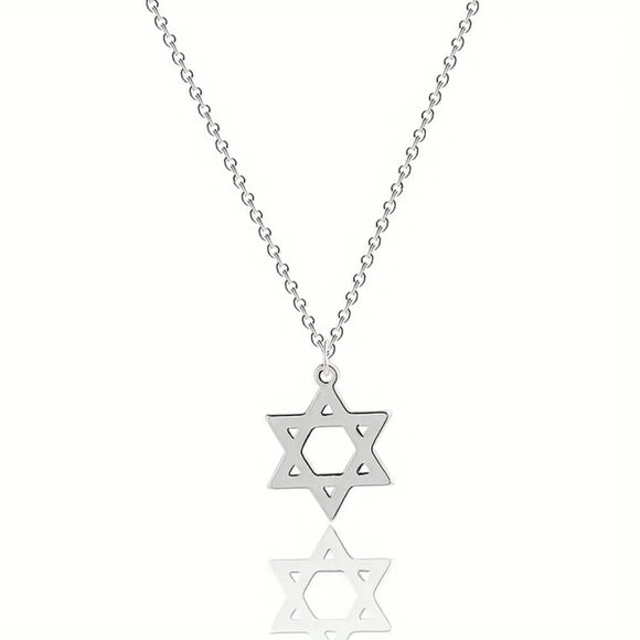 Silver Star of David Pendant Necklace Jewish Symbol Pendant Birthday Gift - Picture 6 of 6